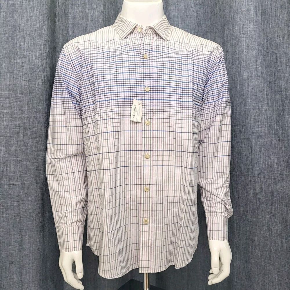 NWT Tommy Bahama Shirt Ponte Vedra Silk Blend Plaid Shirt Men's Large  T315651